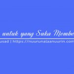 Doa untuk yang Suka Memberi